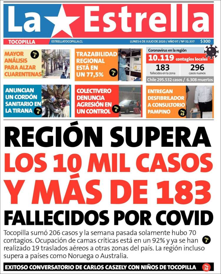 Portada de La Estrella de Tocopilla (Chile)