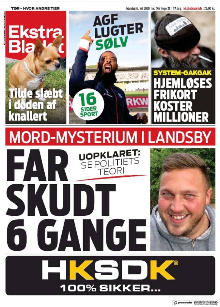 Portada de Ekstra Bladet (Dinamarca)