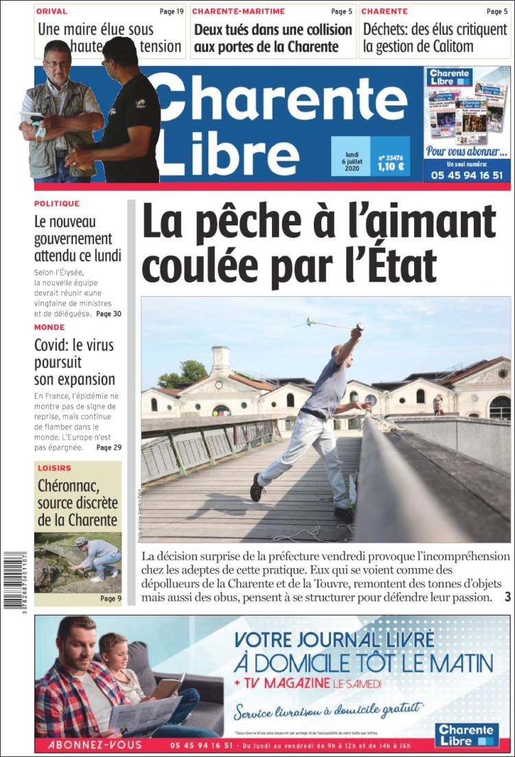 Portada de Charente Libre (Francia)