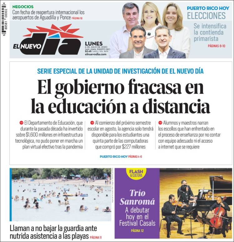 Portada de El Nuevo Día (Puerto Rico)