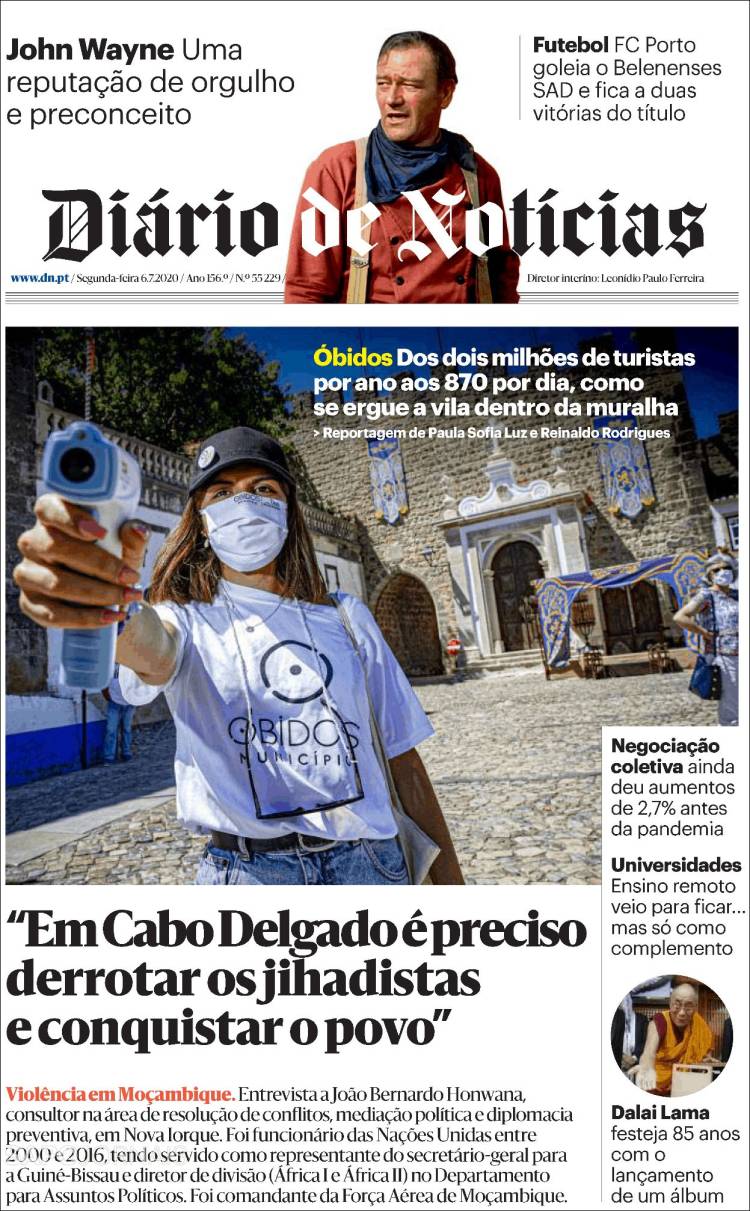Portada de Diário de Noticias (Portugal)