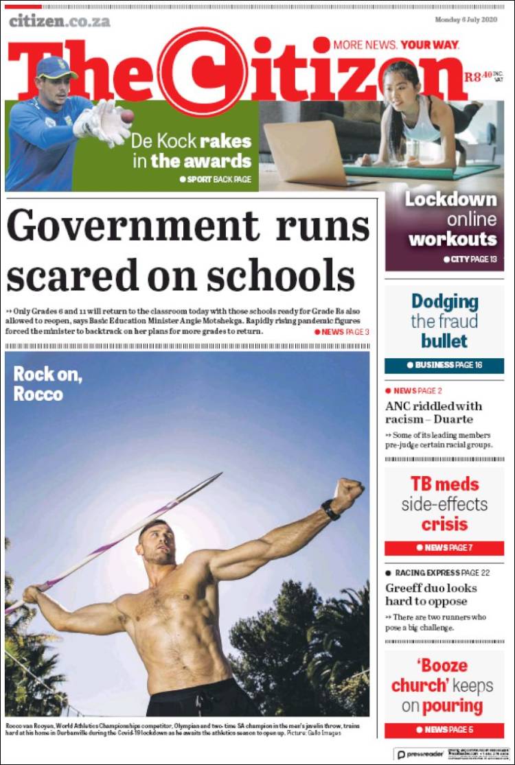 Portada de The Citizen (Sud&aacute;frica)