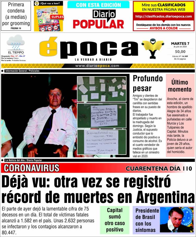 Portada de Diario Época (Argentina)