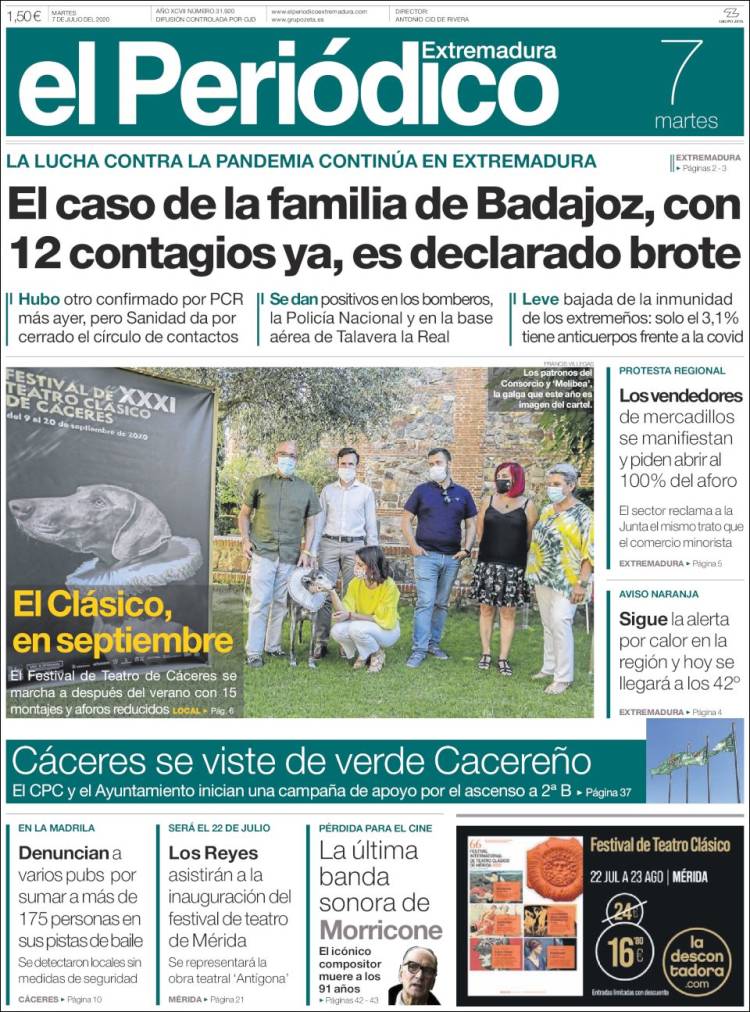 Portada de El Periódico de Extremadura (Espa&ntilde;a)