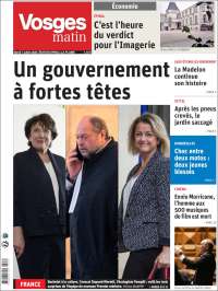 Portada de Vosges Matin (Francia)