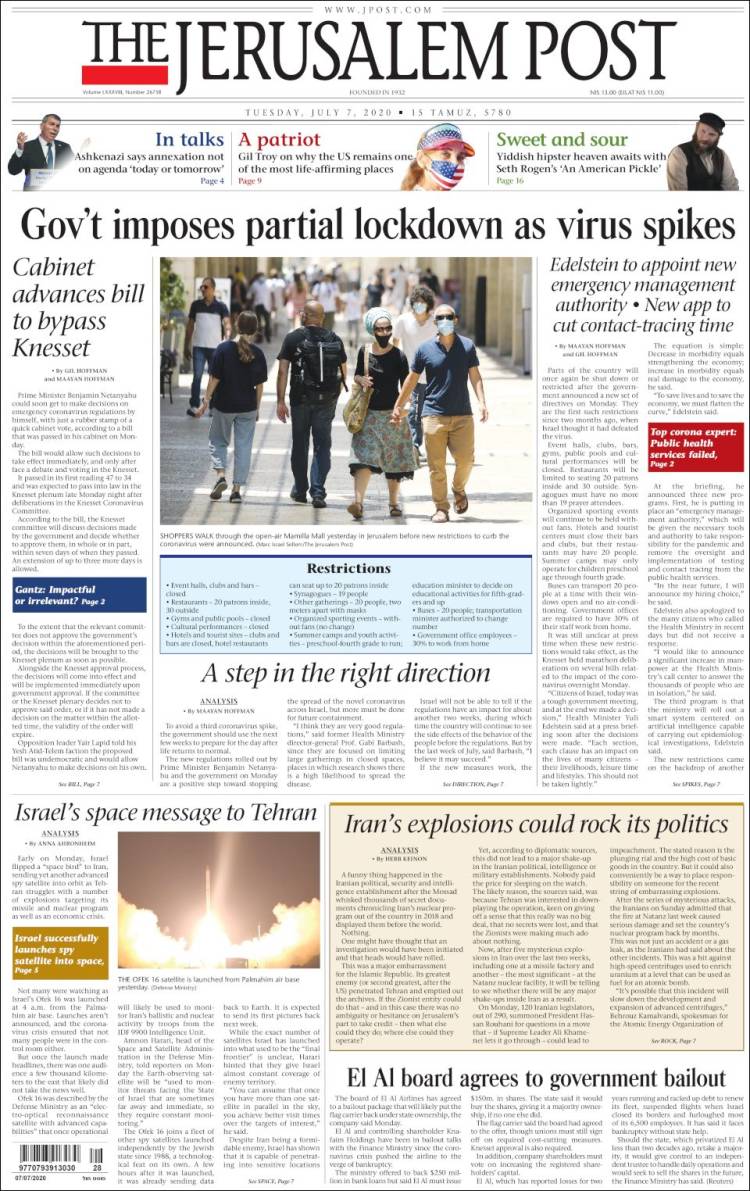 Portada de The Jerusalem Post (Israel)