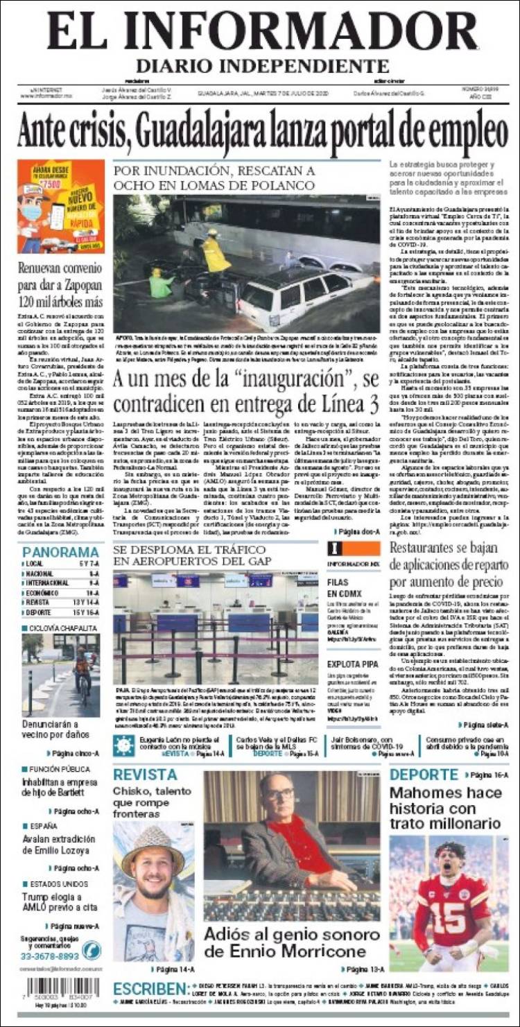 Portada de El Informador (M&eacute;xico)