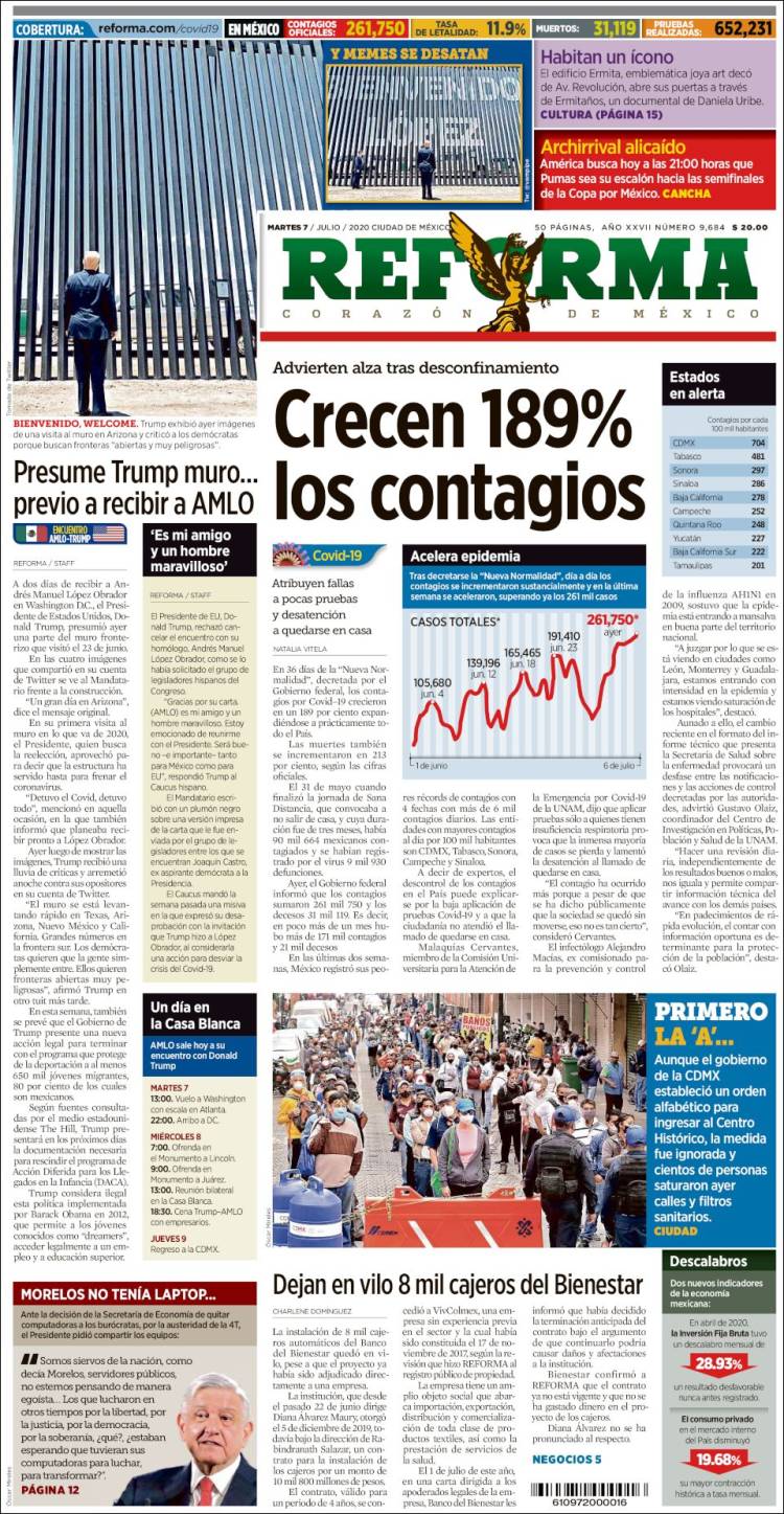 Portada de Reforma (M&eacute;xico)