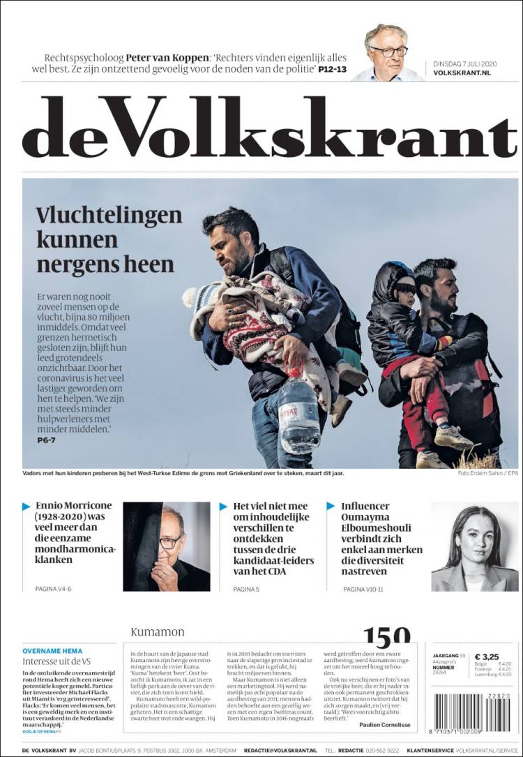 Portada de De Volkskrant (Pa&iacute;ses Bajos)