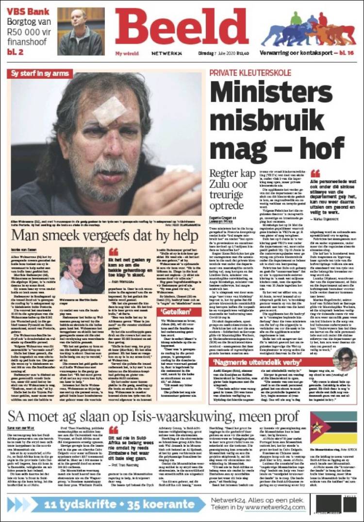 Portada de Beeld (Sud&aacute;frica)