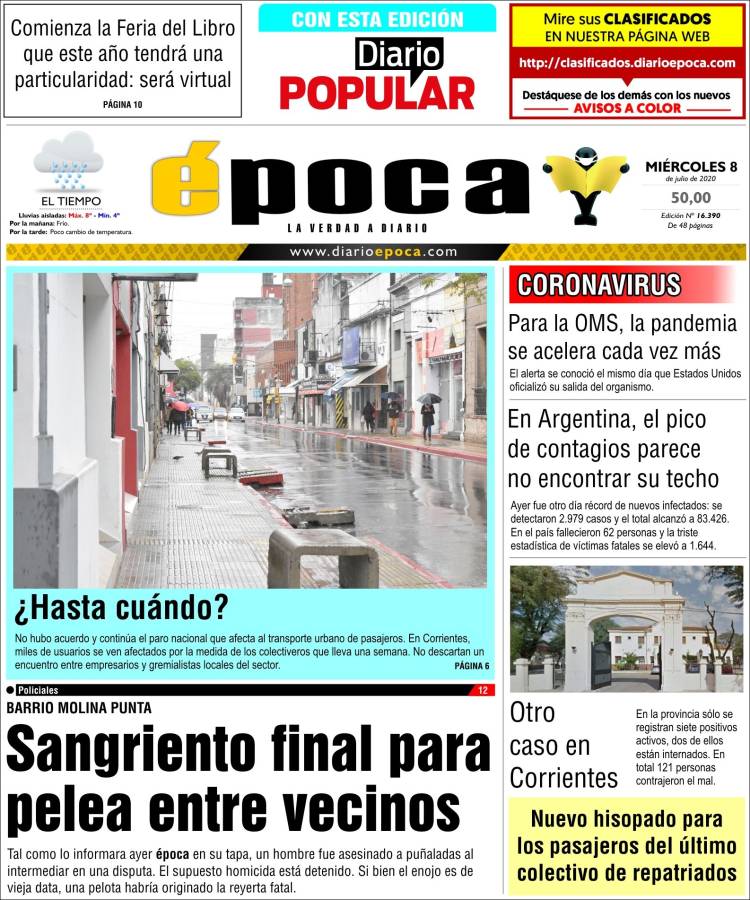 Portada de Diario Época (Argentina)