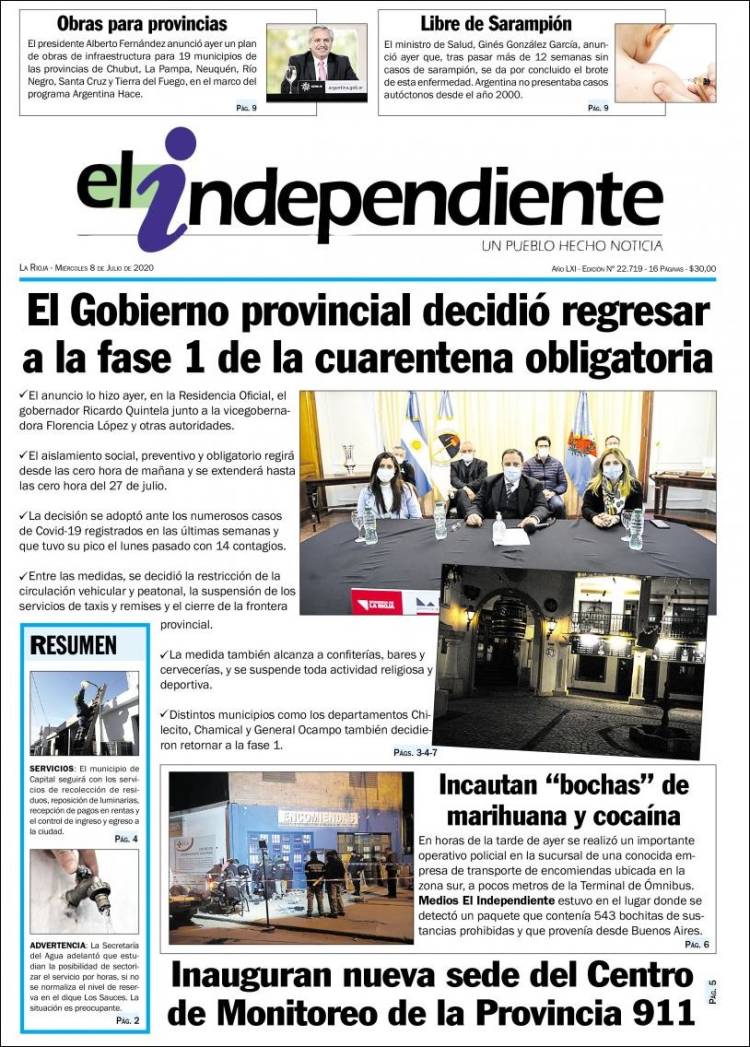 Portada de El Independiente (Argentina)