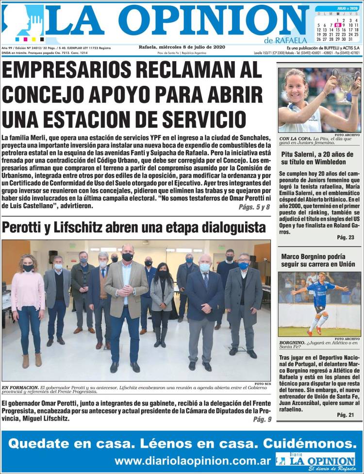 Portada de La Opinión (Argentina)