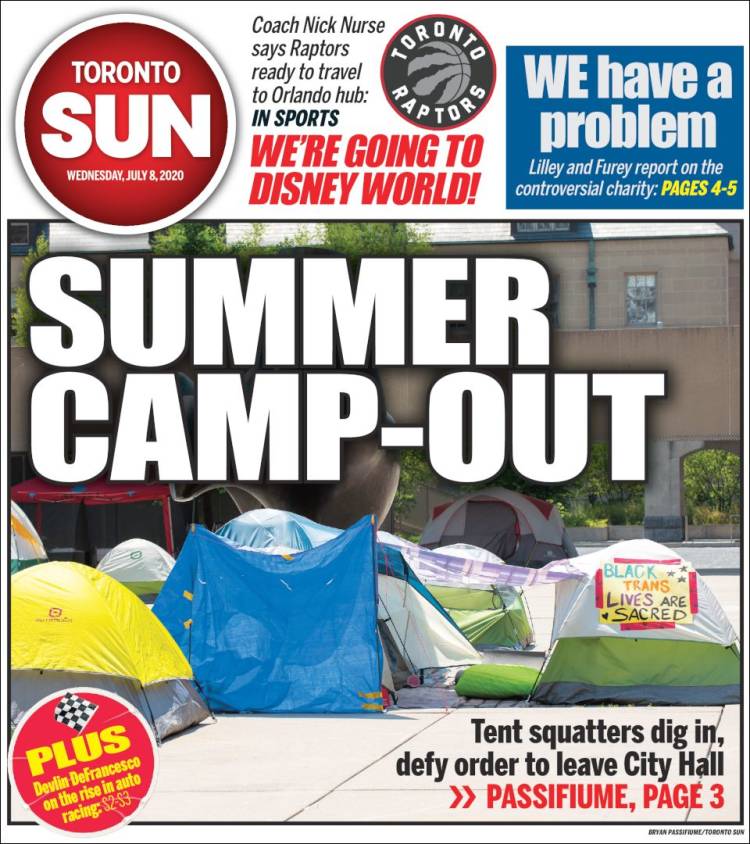 Portada de The Toronto Sun (Canadá)