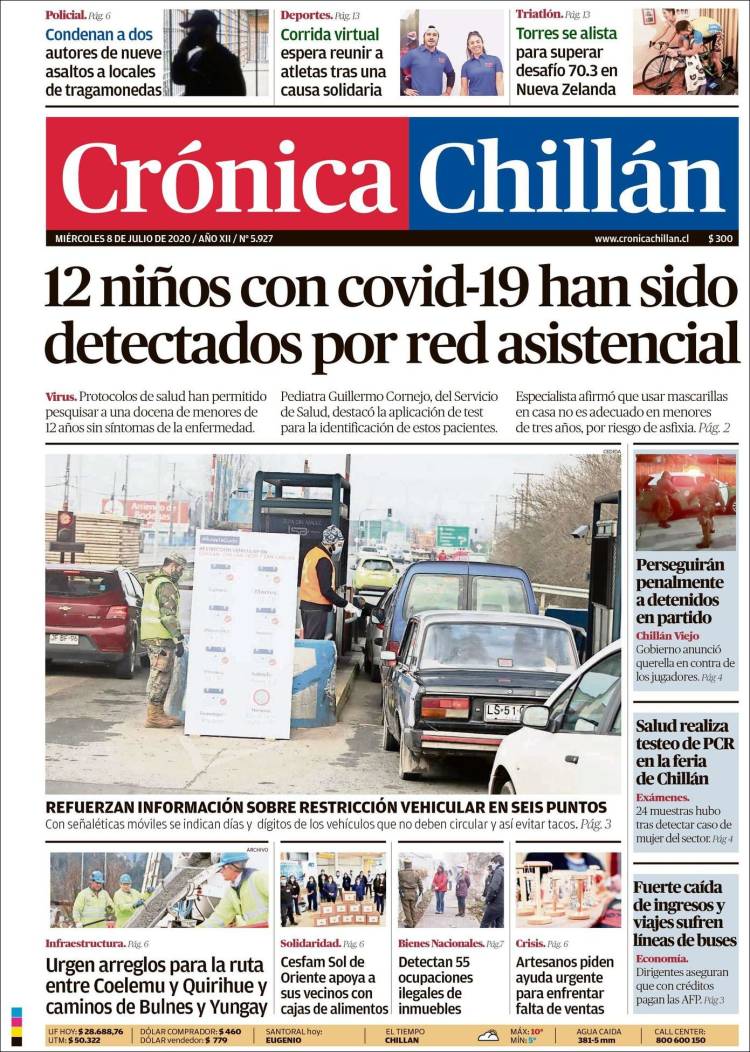 Portada de Crónica Chillán (Chile)