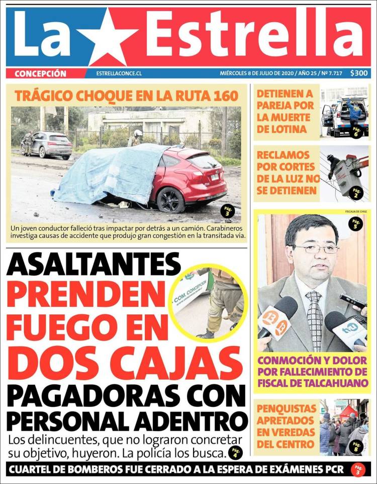 Portada de La Estrella de Concepción (Chile)
