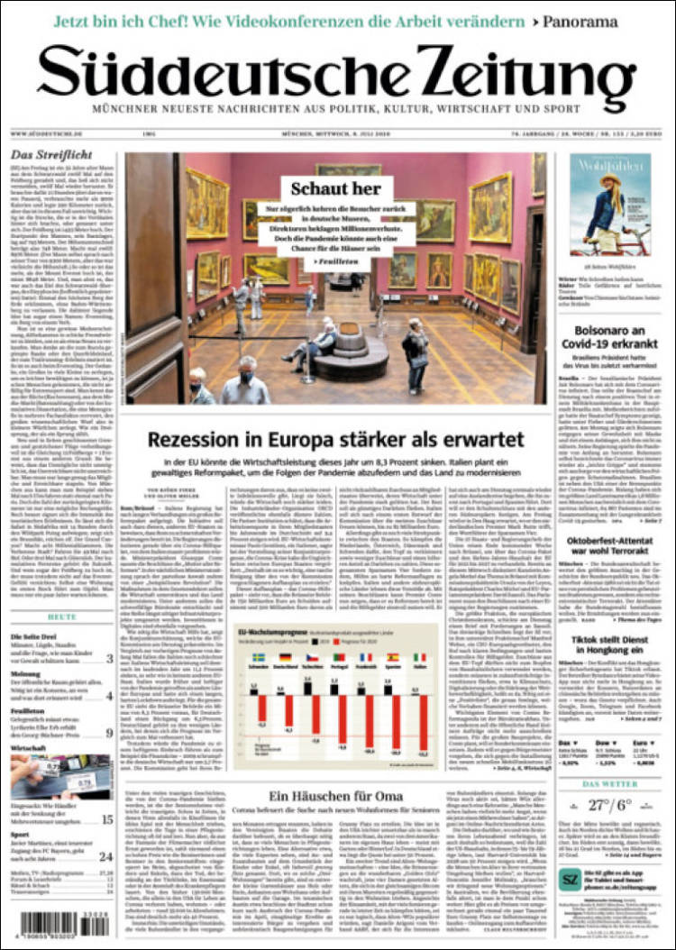 Portada de Sueddeutsche (Alemania)