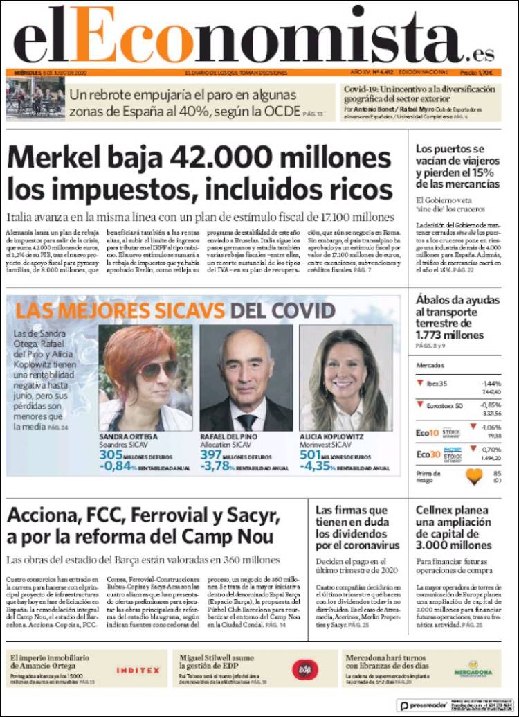 Portada de El Economista (Espa&ntilde;a)