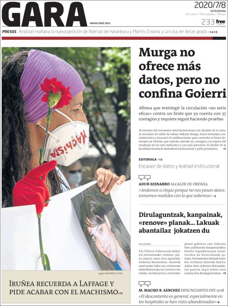 Portada de Gara (Espa&ntilde;a)