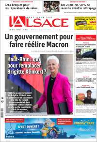 Portada de Journal L'Alsace (Francia)