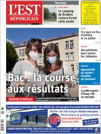 Portada de L'Est Republicain (Francia)