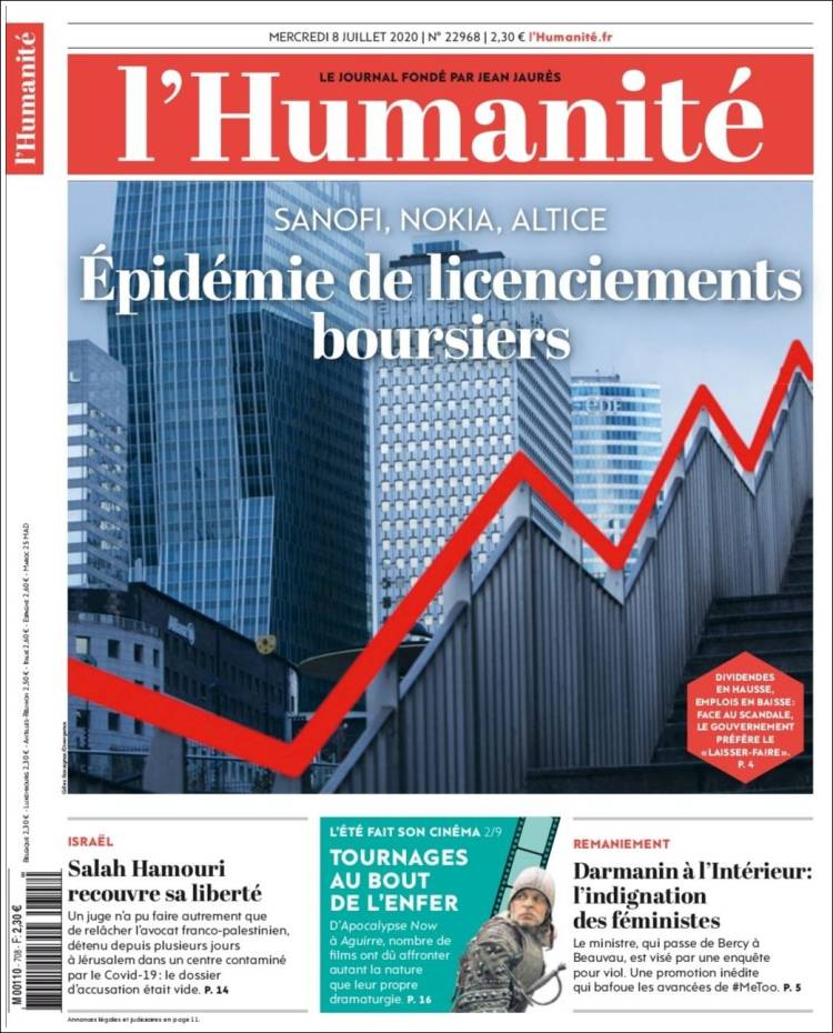 Portada de l'Humanite (Francia)