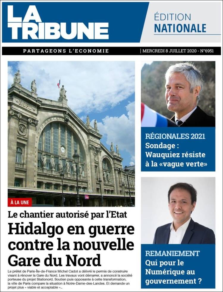 Portada de La Tribune (Francia)