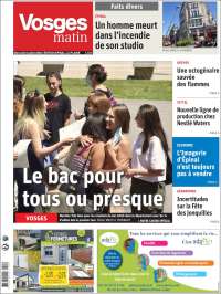 Portada de Vosges Matin (Francia)