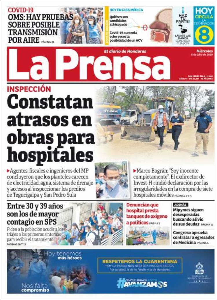 Portada de La Prensa (Honduras)