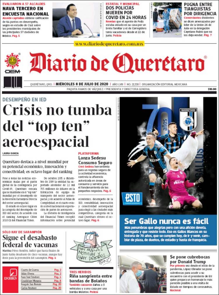 Portada de Diario de Querétaro (México)