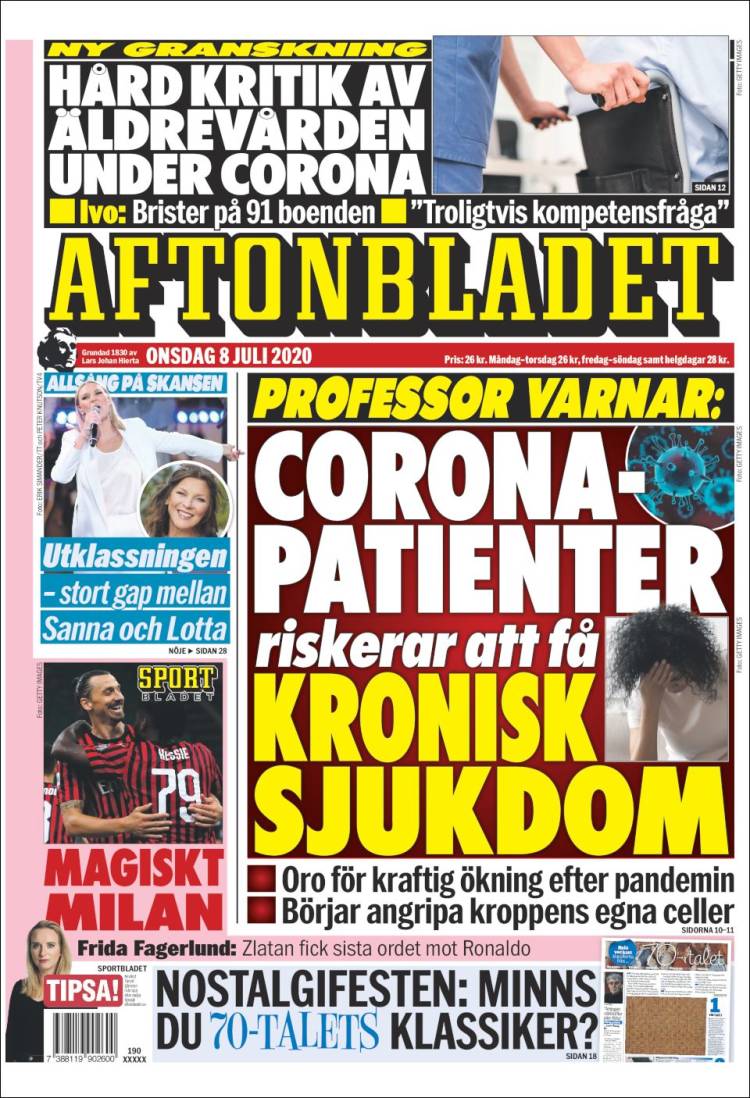 Portada de Aftonbladet (Suecia)