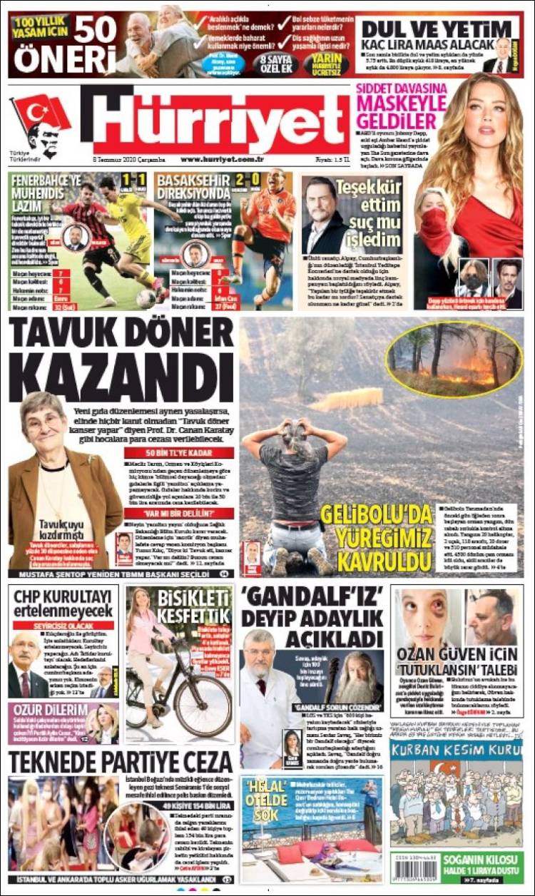 Portada de Hürriyet (Turqu&iacute;a)