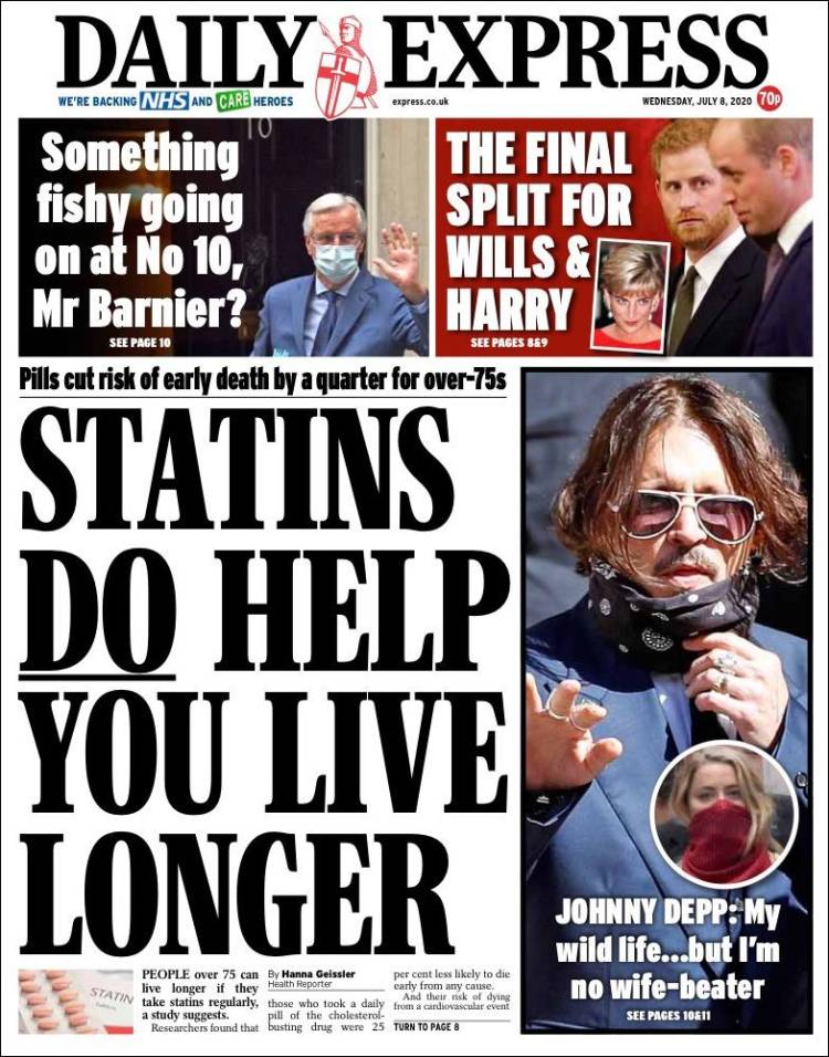 Portada de Daily Express (Reino Unido)