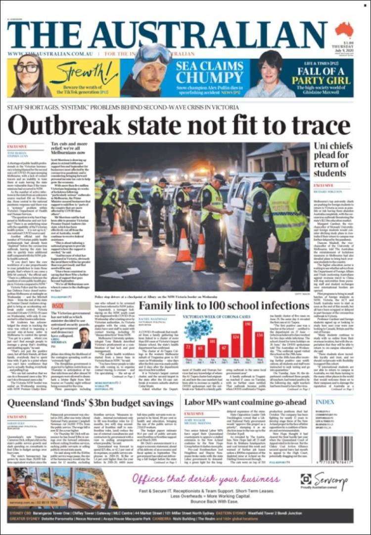 Portada de The Australian (Australia)