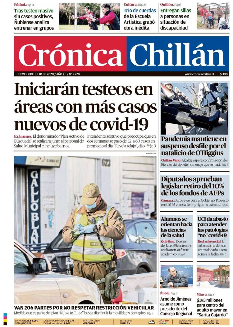 Portada de Crónica Chillán (Chile)