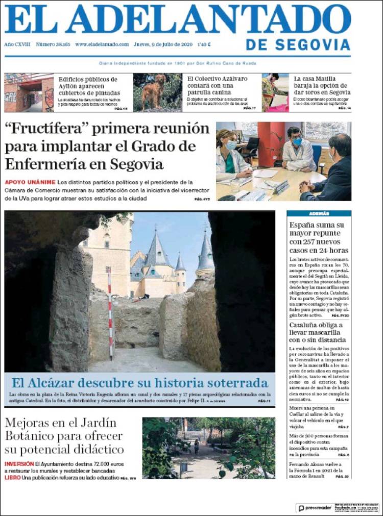 Portada de El Adelantado de Segovia (España)