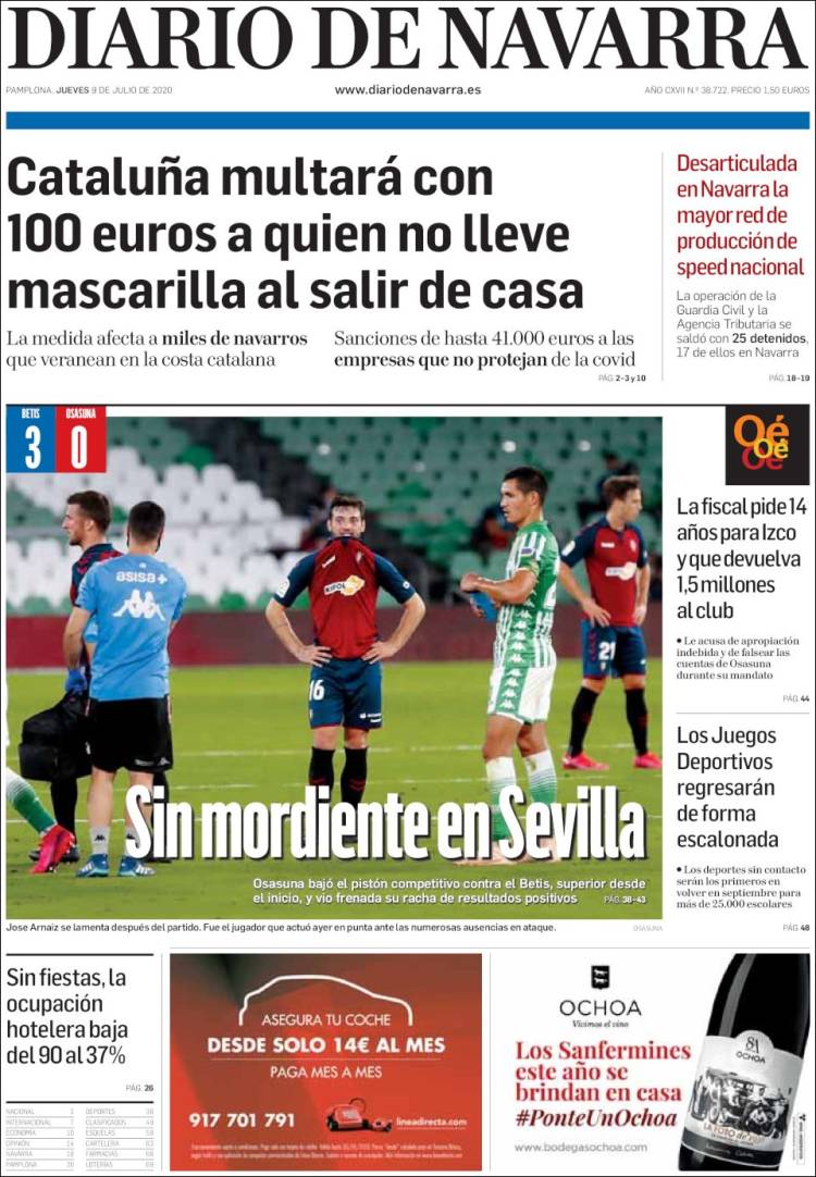 Portada de Diario de Navarra (España)