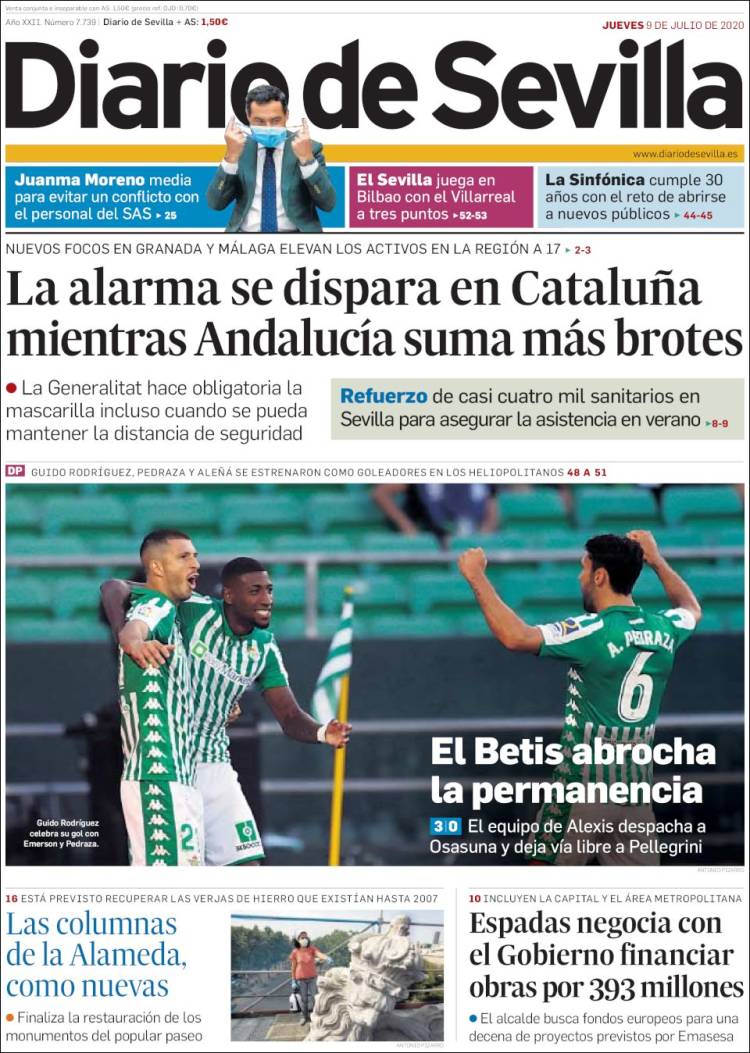 Portada de Diario de Sevilla (España)