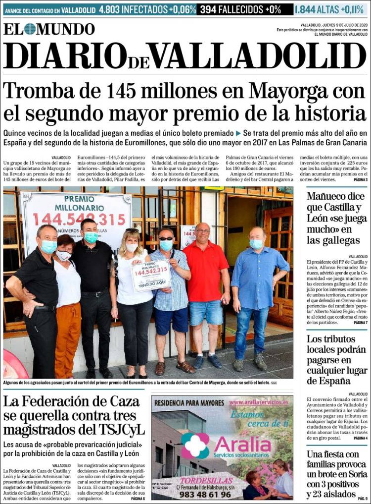 Portada de Diario de Valladolid (España)