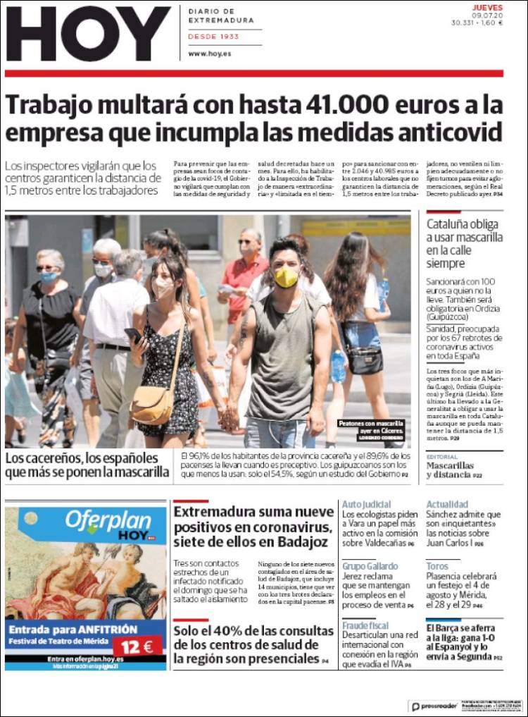 Portada de Hoy - Badajoz (España)