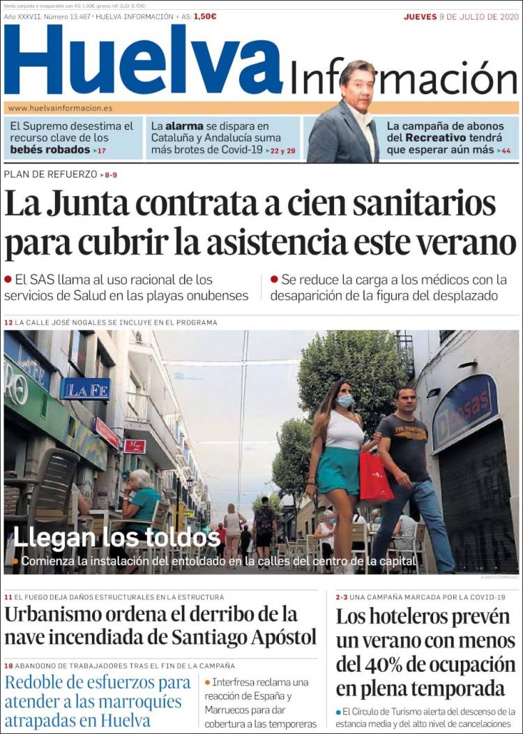 Portada de Huelva Información (España)