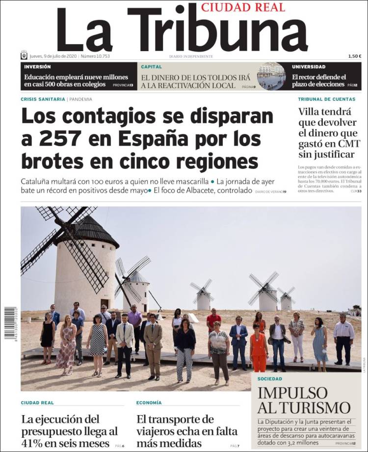 Portada de La Tribuna de Ciudad Real (España)