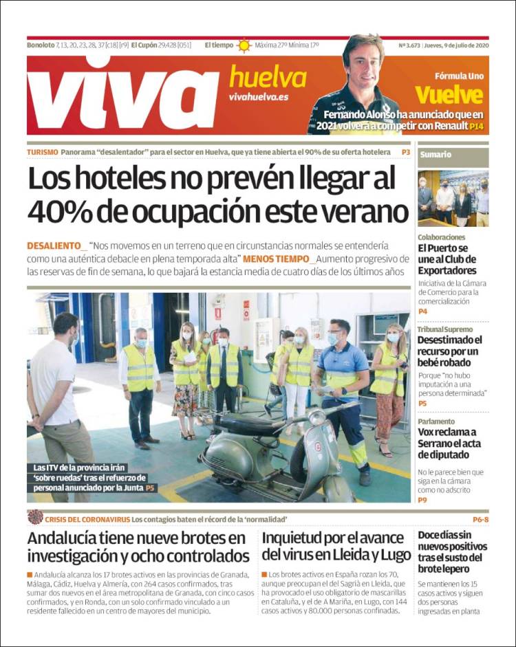 Portada de Viva Huelva (España)