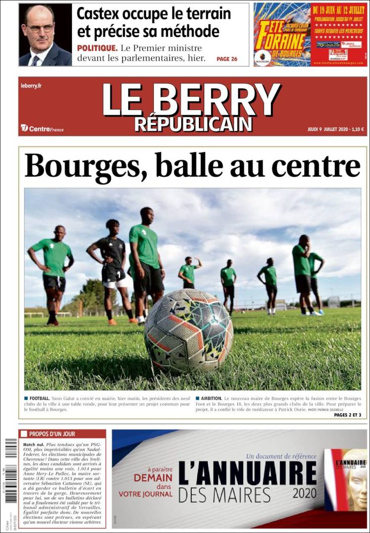 Portada de Berry Republicain (Francia)