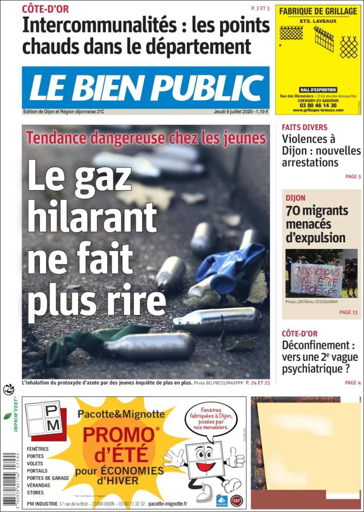 Portada de Le Bien Public (Francia)