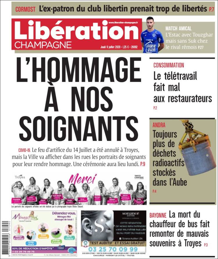 Portada de Libération Champagne (Francia)
