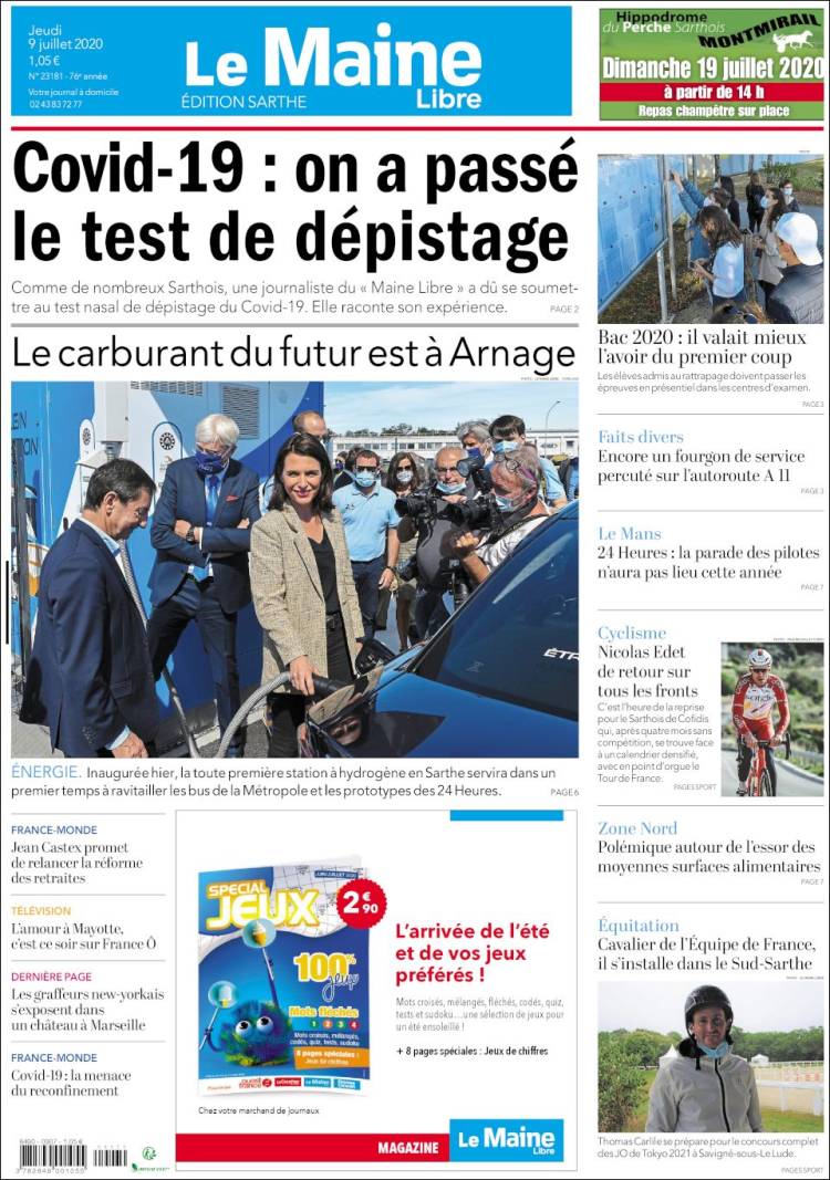 Portada de Le Maine Libre (Francia)
