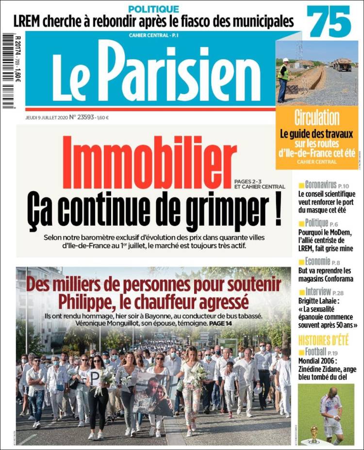 Portada de Le Parisien (Francia)