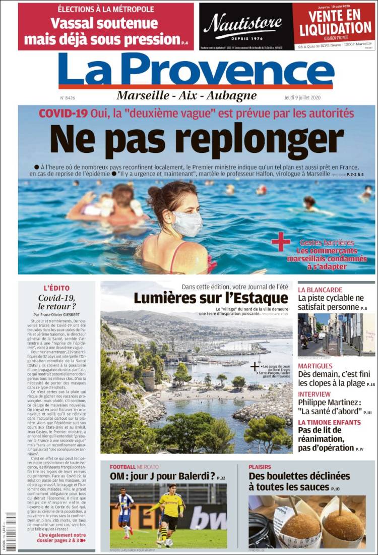 Portada de La Provence (Francia)