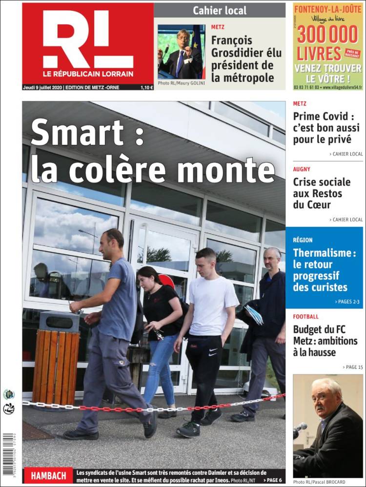 Portada de Le Republicain Lorrain (Francia)